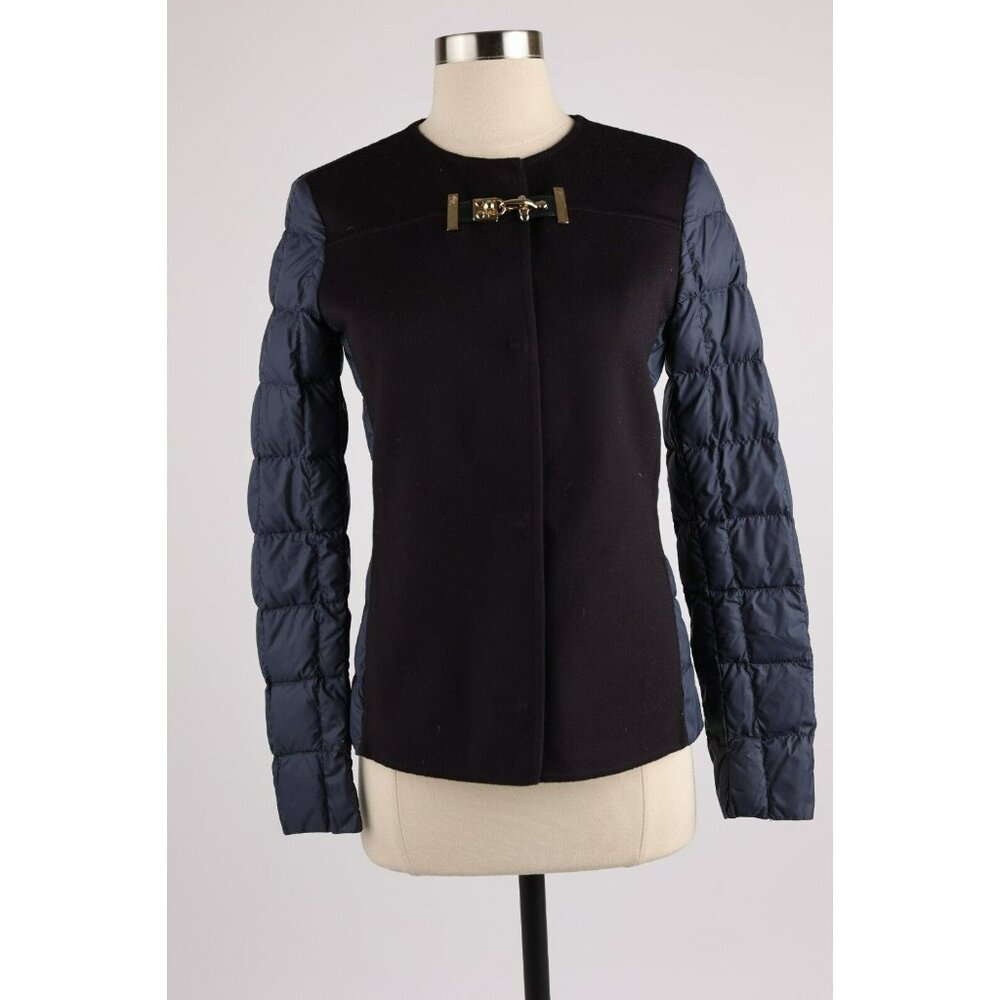 $1,095 Fay Lightweight Quilted Wool Jacket SZ XS Navy LNWOT